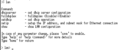 Menu LAN