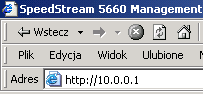 Otwórz adres 10.0.0.1